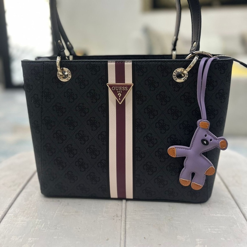 Pink, purple and blue bear Charm